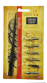 Speedball Calligraphy Pen Set - 1 Penholder w/ 4 Nibs, 2 Pen Tips Speedball