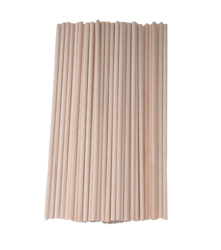 Ruwado 60 Pcs 12 Inch Wooden Dowel Rods Natural Unfinished Wood Hardwood Sticks for Crafting Project DIY Home Decoration Photo Painting Props Cake Ruwado