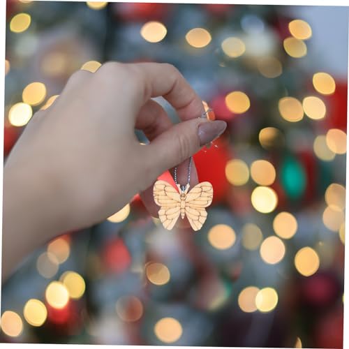 Yardenfun 100pcs Christmas Wood Chips Unfinished Wood Slice Paintable Christmas Ornaments Holiday Tree Decoration Birthday Decoration for Girl DIY Yardenfun