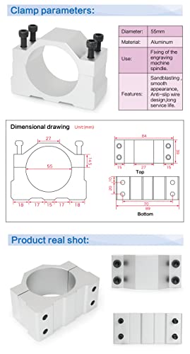 RATTMMOTOR CNC Brushless Spindle Motor Kit, 48VDC 500W Spindle Motor Air Cooled ER11, 12000RPM, 0.6N.m, 55MM+BLDC Driver Motor Speed Controller 600W RATTMMOTOR