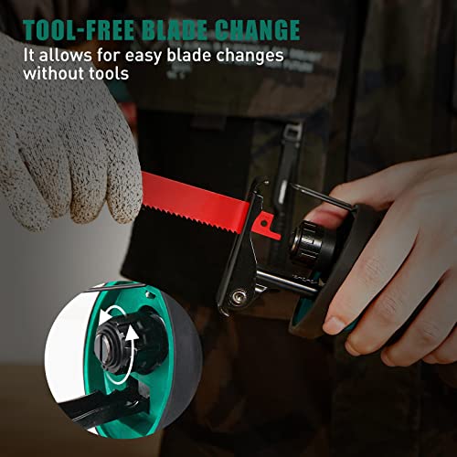 HYCHIKA Reciprocating Saw, 18V MAX Cordless Saw with 2.0Ah Battery, 2800SPM,7/8" Stroke Length, Variable Speed, Tool-Free Blade Change, 6 Saw Blades HYCHIKA BETTER TOOLS FOR BETTER LIFE