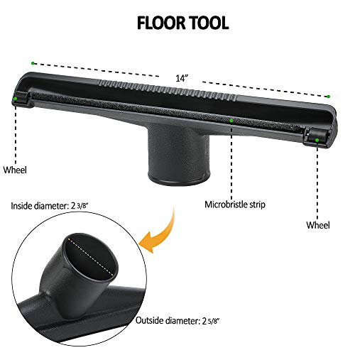 ALL PARTS ETC. 2 1/2" Accessories for Shop Vac Attachments 2.5 Wet Dry Vacuum Extension Wands, Floor Brush, Dust Brush, Crevice Tool, Utility Nozzle, ALL PARTS ETC.