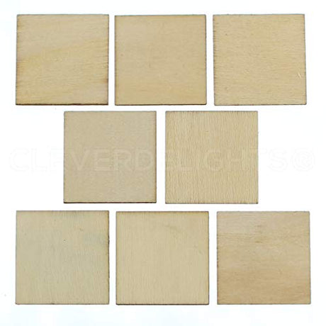 CleverDelights 1 Inch Wood Squares - 100 Pack - 1/16" Thick - 1" Unfinished Craft Pieces CleverDelights