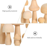 VILLCASE 6pcs Unfinished Wooden Mushroom, Various Sizes Mushroom Natural Mini Wood Mushrooms Figures for Craft Projects and DIY Home Mushroom Decor VILLCASE