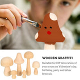 VILLCASE 6pcs Unfinished Wooden Mushroom, Various Sizes Mushroom Natural Mini Wood Mushrooms Figures for Craft Projects and DIY Home Mushroom Decor VILLCASE