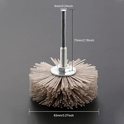 Mtsooning 4PCS Nylon Wheel Brush, Polish Grinder Brush 80, 120, 180, 240 Grit, Abrasive Grinding Head with Threaded Shank for Removing of Corrosion
