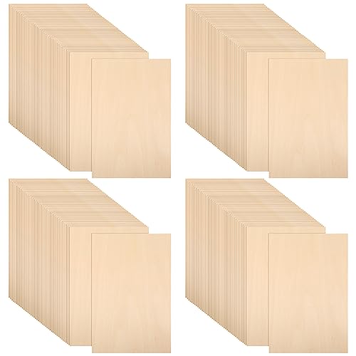 50 Pcs Basswood Sheets 8 x 12 Inch 2mm Thick Plywood Thin Wood Sheets Rectangular Unfinished Basswood Board with Smooth Surfaces for Crafts Cutting - WoodArtSupply