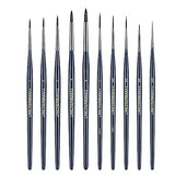Transon 10pcs Small Detail Miniature Model Painting Brush Set for Acrylic Watercolor Gouache Ink Tempera and Body Painting TRANSON