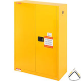 VEVOR Safety 45 Gal, Cold-Rolled Steel Flammable Liquid Storage Cabinet, 42.9 x 18.1 x 65.2 in Explosion Proof with 2 Adjustable Shelves 2 Manual VEVOR