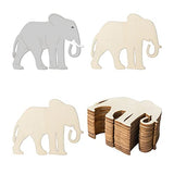Elephant Wooden DIY Crafts Cutouts Wooden Blank Elephant Wood Wall Art Unfinished Ornaments for Christmas Wedding Birthday Party Decoration 20Pcs. Zontween