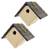 MiMu 6in Wood Birdhouse Kits for Adults - 2pk Unfinished Paintable Bird Houses for Outside Patio - Paint Your Own Hanging Diamond Birdhouse Party MiMu