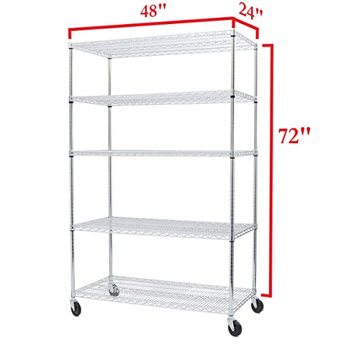 Seville Classics UltraDurable Heavy Duty NSF Solid Steel Wire Rack Storage Unit Organizer for Garage, Warehouse, Office, Restaurant, Classroom, Seville Classics
