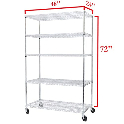 Seville Classics UltraDurable Heavy Duty NSF Solid Steel Wire Rack Storage Unit Organizer for Garage, Warehouse, Office, Restaurant, Classroom, - WoodArtSupply