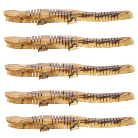 ibasenice 5pcs Crocodile Model Woody Toy Kids Arts and Crafts Toys Kids Crafts Animals Realistic Wood Crocodile Unfinished Wood Animal Toy Wooden ibasenice