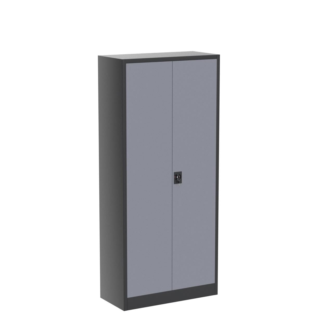 MIIIKO Metal Storage Cabinet with Locking Doors, Black Garage Lockable Steel Cabinets with 4 Doors and 5 Shelves for Home, Garage, Pantry Workshop - WoodArtSupply