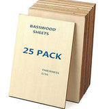 Unfinished Wood Pieces,25Pcs Basswood Sheets 1/16,Thin Plywood Wood Sheets for Crafts,Perfect for DIY Projects, Painting, Drawing, Laser, Wood Aolite