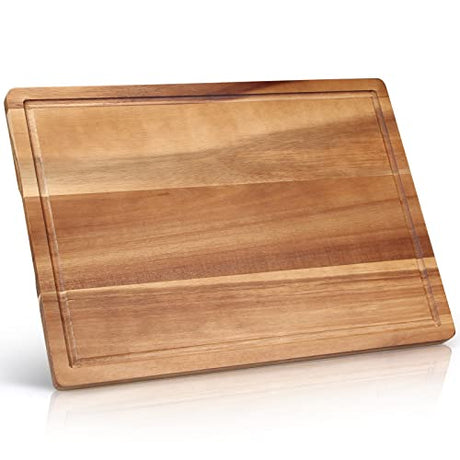 Handmade Acacia Wood Cutting Board Kitchen Fruit Rectangle Wooden Charcuterie Board Meats Cheese Boards Platter Butcher Block Serving Board Chopping Ayiaren