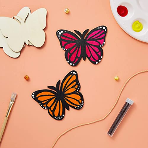 20 Pcs Butterfly Shaped Unfinished Wood Slices Wooden Embellishments for DIY Craft Projects Teensery