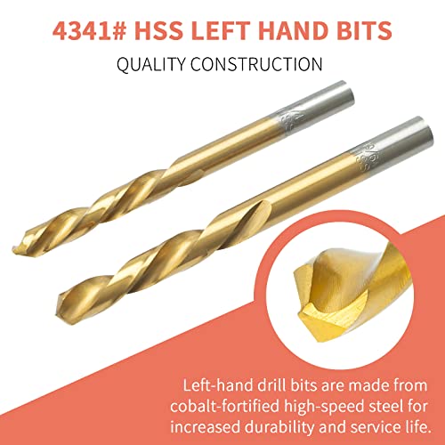 REBRA Screw Extractor and Left-Hand Drill Bit Set, Easy Out Broken Bolt Remover Reverse Cobalt HSS Steel Drill Kit, Ez Out Stripped, Rounded-Off, REBRA