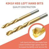 REBRA Screw Extractor and Left-Hand Drill Bit Set, Easy Out Broken Bolt Remover Reverse Cobalt HSS Steel Drill Kit, Ez Out Stripped, Rounded-Off, REBRA