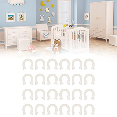 Wooden Cutouts, 24Pcs DIY Wood Horseshoe Shape Unfinished Cutouts Pendant Handmade Craft Decoration Yosoo