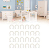 Wooden Cutouts, 24Pcs DIY Wood Horseshoe Shape Unfinished Cutouts Pendant Handmade Craft Decoration Yosoo