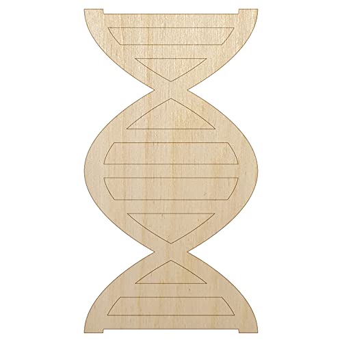 DNA Molecule Double Helix Science Symbol Unfinished Wood Shape Piece Cutout for DIY Craft Projects - 1/4 Inch Thick - 6.25 Inch Size Sniggle Sloth