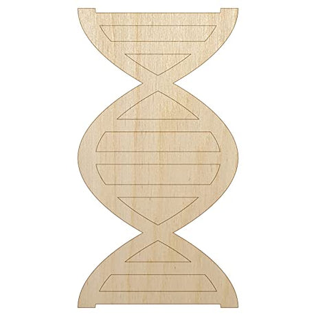 DNA Molecule Double Helix Science Symbol Unfinished Wood Shape Piece Cutout for DIY Craft Projects - 1/4 Inch Thick - 6.25 Inch Size Sniggle Sloth