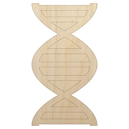 DNA Molecule Double Helix Science Symbol Unfinished Wood Shape Piece Cutout for DIY Craft Projects - 1/4 Inch Thick - 6.25 Inch Size - WoodArtSupply