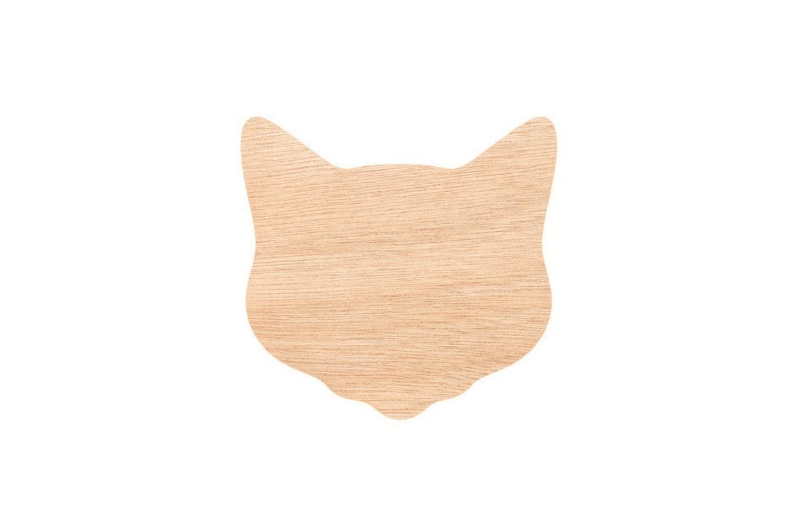 Henrik Unfinished Wood for Crafts - Wooden Cat Head Silhoutte - Craft- Up to 24 in DIY - Various Size, 1/8 Inch Thickness, 1 Pcs