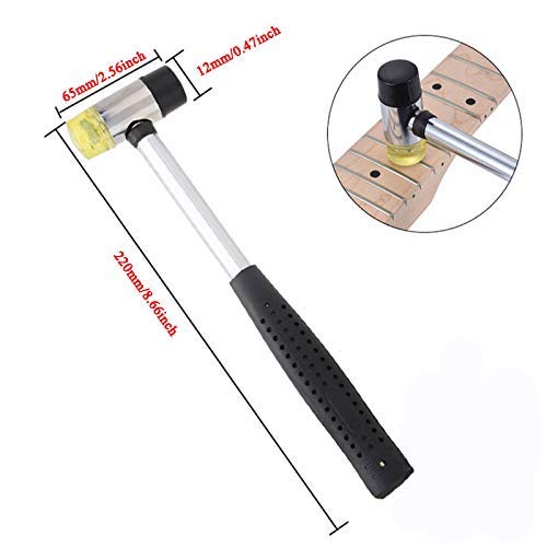 TIMESETL 6 Pack Guitar Luthier Tool Kit Include Guitar Fret Crowning File, Double Headed Guitar Bass Fret Wire Rubber Hammer, Stainless Steel Fret TIMESETL