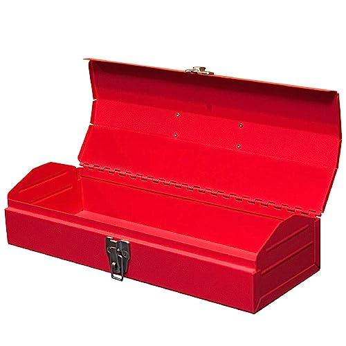 BIG RED ATB213 Torin 16" Hip Roof Style Portable Steel Tool Box with Metal Latch Closure, Red BIG RED