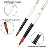 Dainayw 12 PCS Round Paint Brushes Set, Artist Brush for Acrylic Watercolor Oil Painting, Face Body Nail Art, Crafts, Canvas, Rock, Miniature Model & dainayw