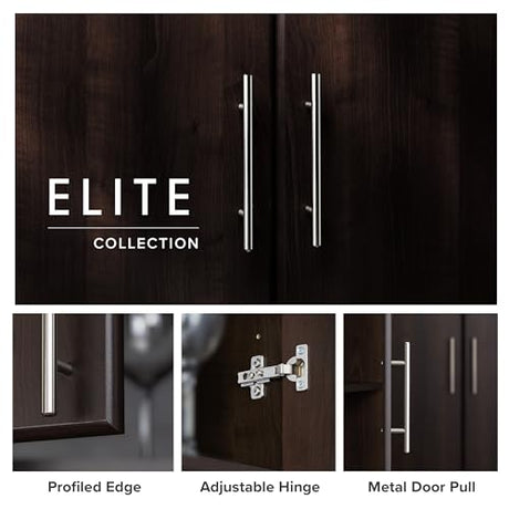 Prepac Elite 32" Espresso Storage Cabinet with Adjustable Shelves Prepac