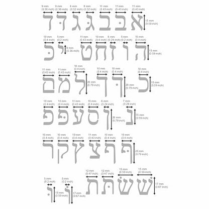 Aleks Melnyk No.418 Metal Stencil, Hebrew Alphabet, Hebrew Letter, Alef Bet Chart, Aleph Bet, Jewish Stencil, Template for Wood Burning, Pyrography - WoodArtSupply