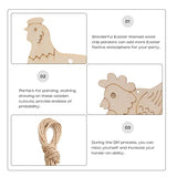 20 Sets Wooden Chicken Cutouts Slices Wooden Hanging Chicken Easter Ornaments Unfinished Hanging Hens Chips with Rope for DIY Painting Craft Easter BESTOYARD