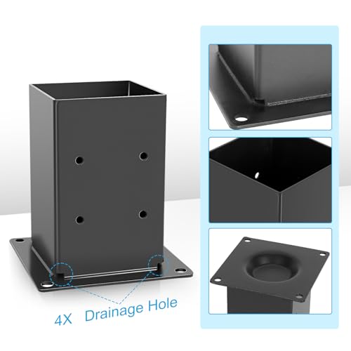 Aikosin Gazebo Brackets Kit,Pergola Brackets Kit 4x4(Actual: 3.5x3.5'') 3-Way Right Angle Corner Bracket with Pergola Post Base,Patio Pergolas, Log Aikosin