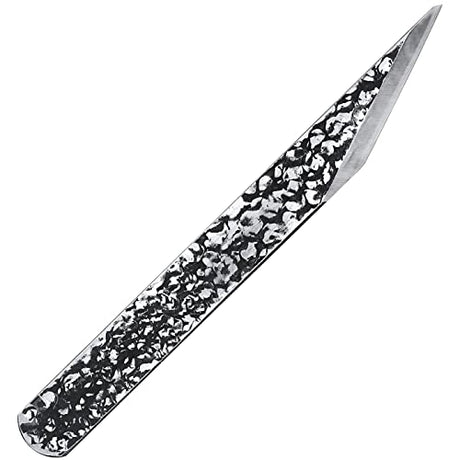 KAKURI Kiridashi Knife Right Hand 21mm, Professional Razor Sharp Hand Forged Japanese Carbon Steel Blade Hammered Pattern for Woodworking, Marking, KAKURI