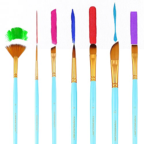 Transon Art Painting Brush Assorted Set of 12 with Acrylic Paint Set 12-Color TRANSON