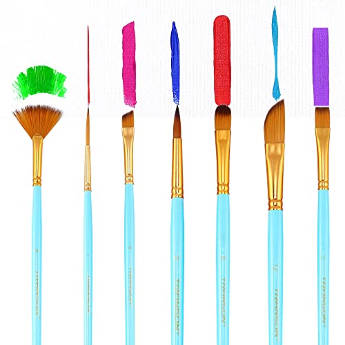 Transon Art Painting Brush Assorted Set of 12 with Acrylic Paint Set 12-Color