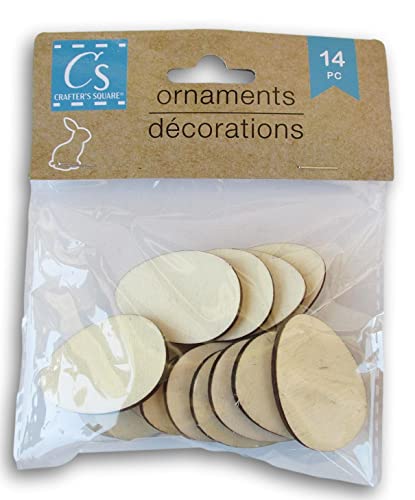 Craft Supply Easter Icon Miniature Wood Shapes Cutouts - Natural Unfinished - DIY Ready to Paint Crafts - 14 Pieces (Eggs), 346345345