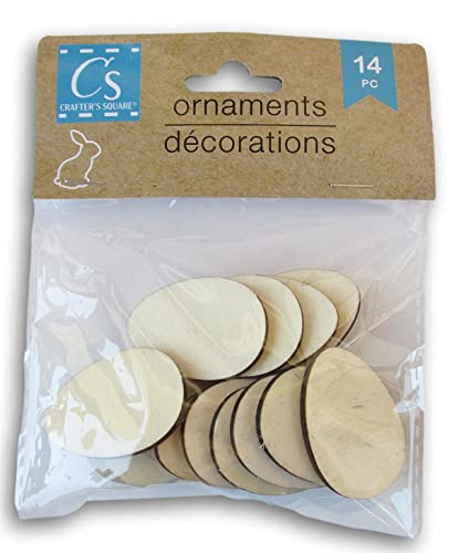 Craft Supply Easter Icon Miniature Wood Shapes Cutouts - Natural Unfinished - DIY Ready to Paint Crafts - 14 Pieces (Eggs), 346345345 - WoodArtSupply