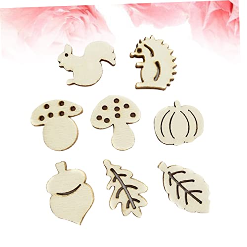 DECHOUS 50pcs Pieces Unfinished Wooden Slices Accessories Unfinished Wooden Animal Figures Hanging Decor Blank Wooden Slices Hanging Ornaments Wooden DECHOUS