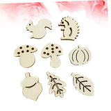 DECHOUS 50pcs Pieces Unfinished Wooden Slices Accessories Unfinished Wooden Animal Figures Hanging Decor Blank Wooden Slices Hanging Ornaments Wooden DECHOUS
