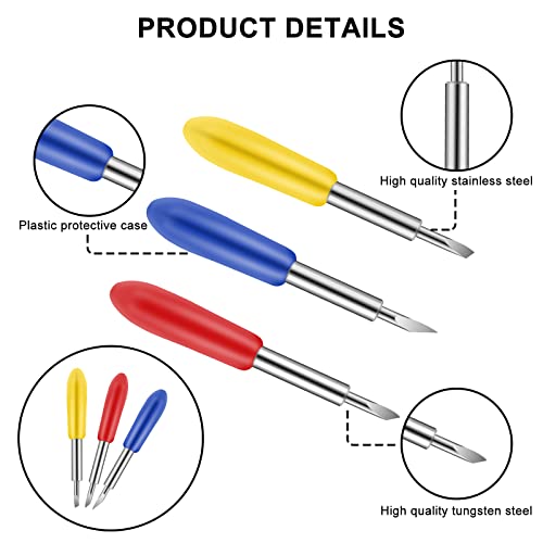 60 Pieces Replacement Cutting Blades for Cricut Explore Air 2/Air 3/Maker, Include 15 Pieces Fine Point Blades 30 Pieces Standard Blades 15 Pieces - WoodArtSupply