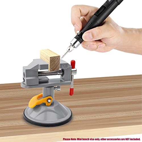 Yakamoz Mini Bench Vise 360 Degree Suction Vise Small Table Vice Clamp Workbench Vise for Jewelry Making DIY Wood Craft Carving Breads Drilling Bed YAKAMOZ