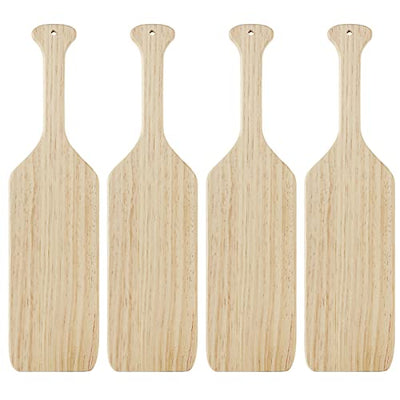 DAJAVE 15 Inch Unfinished Wooden Paddles, 4 Pack Solid Pine Paddle, Greek Paddles Natural Color Craft Wood for DIY Home Decoration and Craft Projects