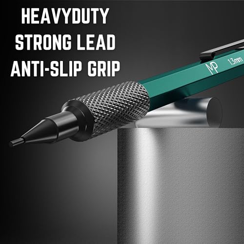 Mr. Pen- Metal Mechanical Pencils Set with Lead and Eraser Refills, 3 Pack, 1.3 mm Mechanical Pencil Metal, Metal Mechanical Pencil for Sketching, Mr. Pen