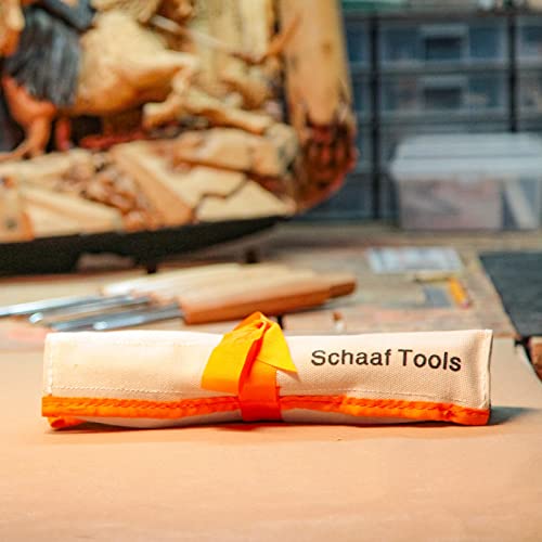 Schaaf Wood Carving Tools Set of 4 | Chisel Set with Canvas Case | Fishtail Gouges to Reach into Spaces Other Chisels Can’t | Razor Sharp CR-V 60 Schaaf Wood Carving Tools