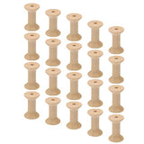 VILLCASE 60 Pcs Empty Thread Spools Wooden Thread Spools Glass Holder Yarn Kit Weaving Kit Thread Stand Thread Spools Empty Wood Spools Wire VILLCASE